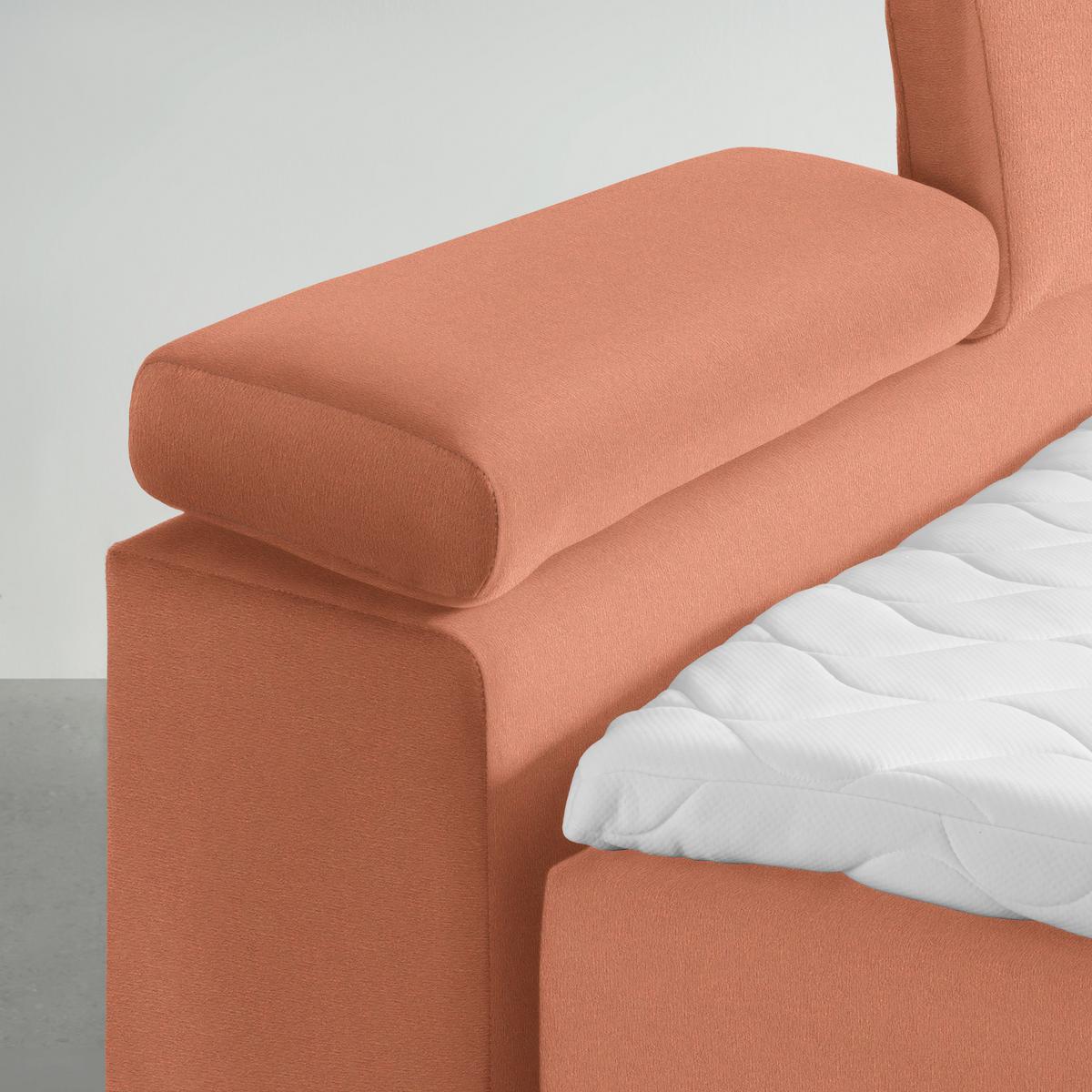 Boxspringbett Sevilla Koralle ca. 180x200cm - Koralle/Schwarz, KONVENTIONELL, Holz/Kunststoff (180/200cm) - Premium Living