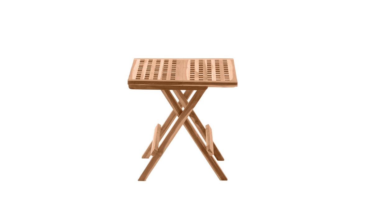 Gartentisch Naturfarben Teakholz - Naturfarben, Natur, Holz (50/50/50cm) - Gardenson