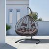 Hängesessel Bari Dunkelgrau Metall/Kunststoff/Outdoorstoff - Dunkelgrau/Grau, MODERN, Kunststoff/Textil (130/201/116cm) - Bessagi Garden