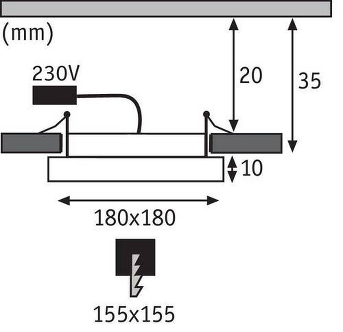 LED-Paneel Panel Areo in Weiß max. 12 Watt - Weiß, Basics, Kunststoff (18/18cm) - Paulmann