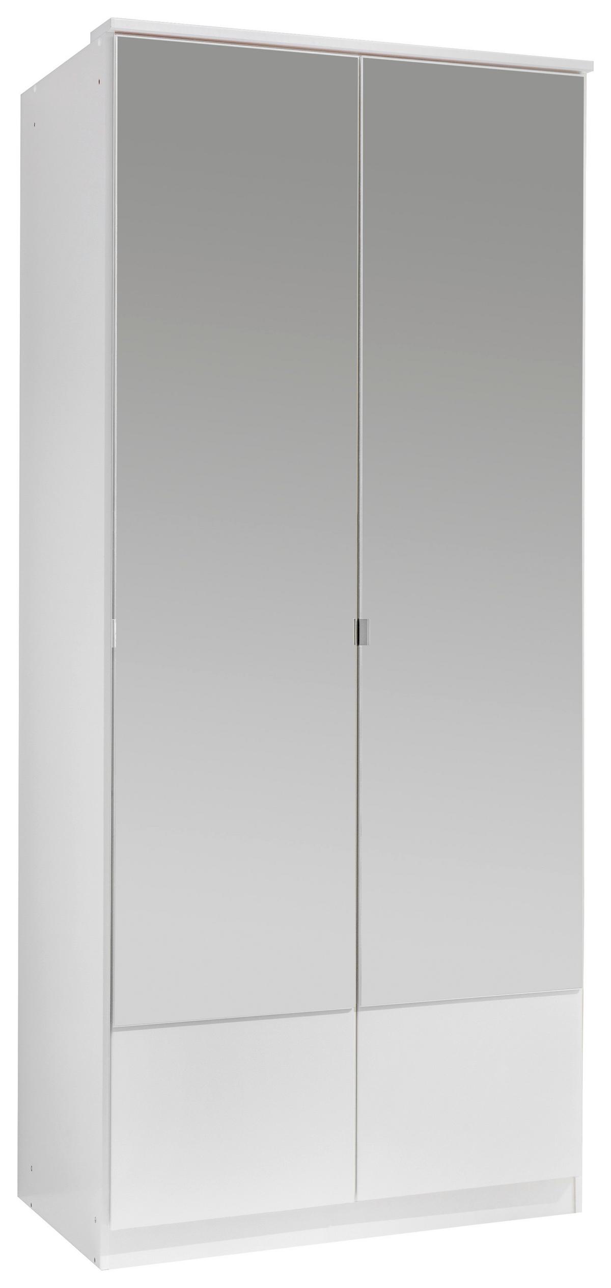 Ormar S Klasičnm Vratima Imago - bijela/boje aluminija, Konvencionalno, staklo/drvni materijal (90/199/58cm) - Modern Living