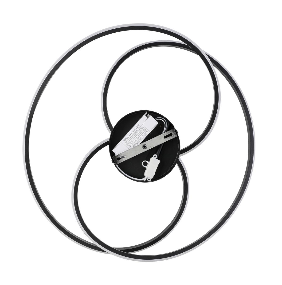 Stropna Led-svetilka Mofer - črna, Moderno, kovina/umetna masa (50/13cm) - Premium Living