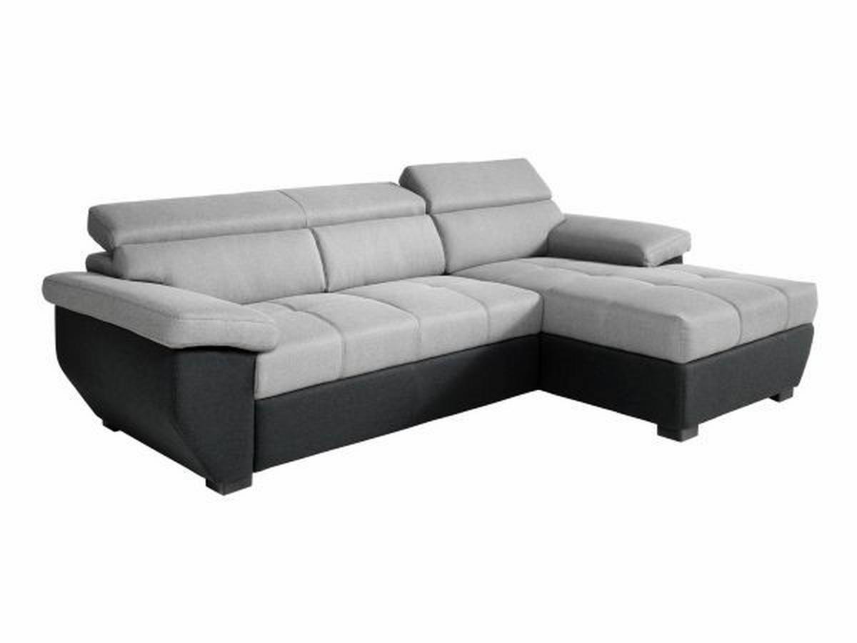 Wohnlandschaft Speedway in Grau mit Bettfunktion - Schwarz/Grau, KONVENTIONELL, Kunststoff/Textil (267/79/170cm) - Mömax