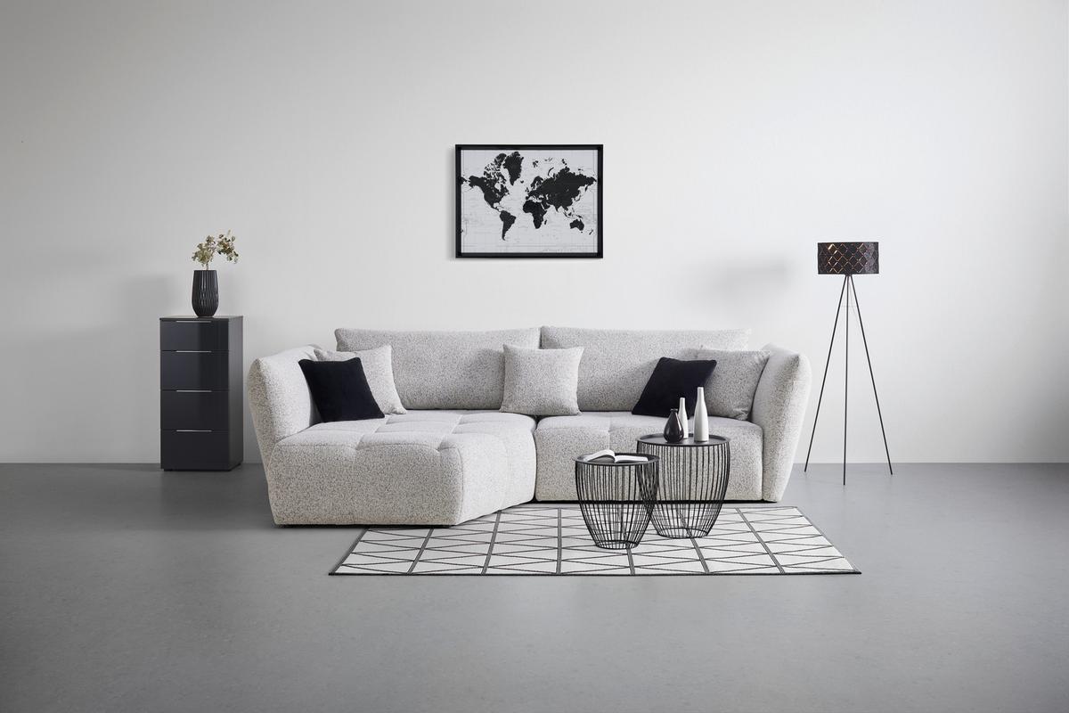 Wohnlandschaft Bonny Beige - Beige/Schwarz, MODERN, Textil (193/300cm) - Premium Living