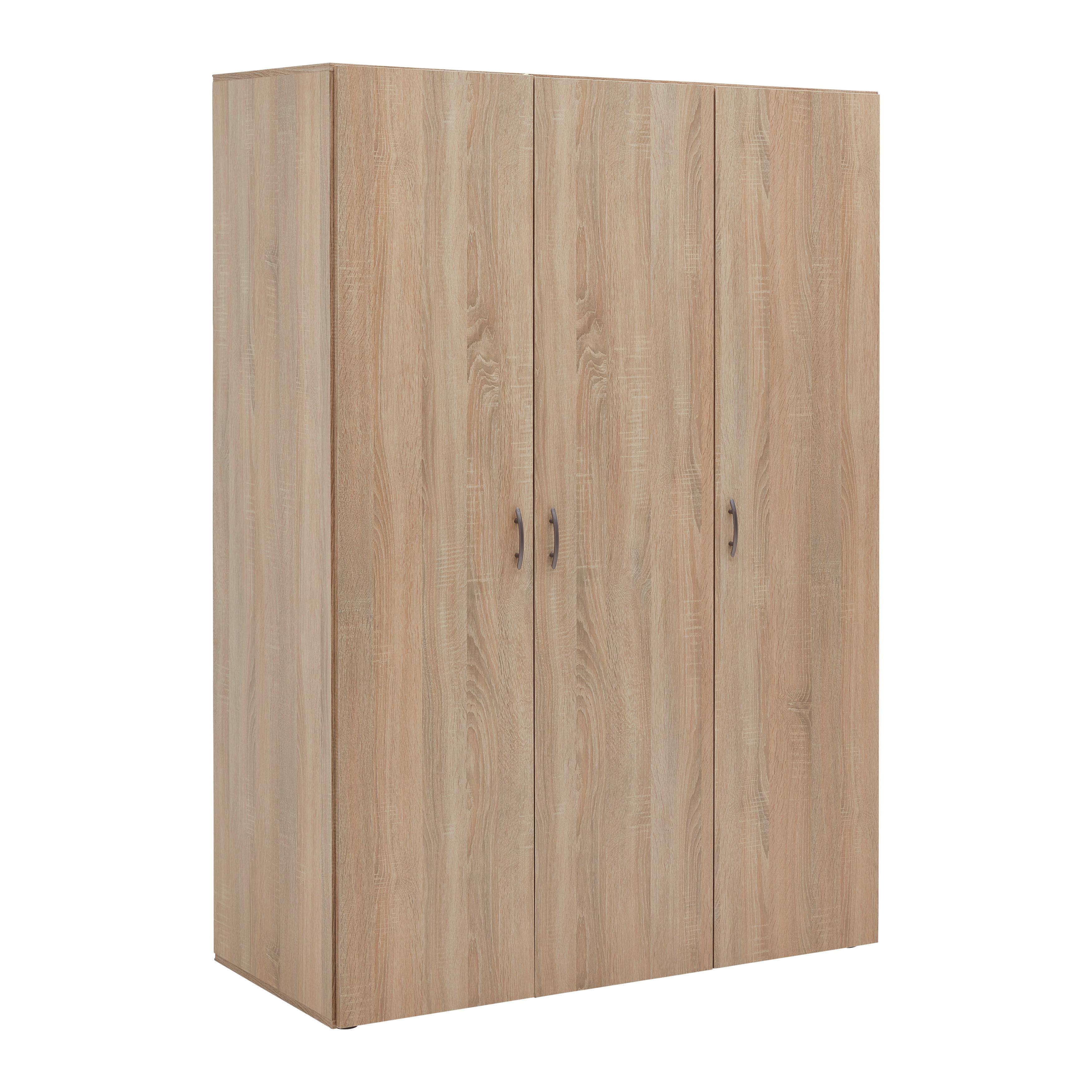 Kleiderschrank Joe Sonoma Eiche - Alufarben/Sonoma Eiche, KONVENTIONELL, Holzwerkstoff/Kunststoff (121/177/51cm) - Based
