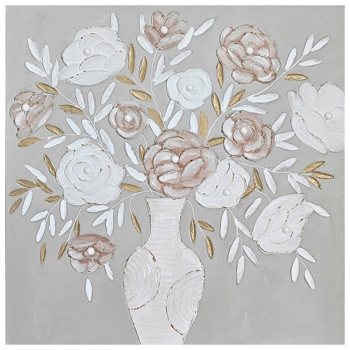 Slika Na Platnu Florero - roza/bela, Moderno, tekstil/les (80/80/3cm) - Mömax