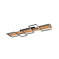 LED-Deckenleuchte Harper Braun/Schwarz max. 42 Watt - Schwarz/Braun, Natur, Holz/Metall (115/7,5/44,5cm) - Trio Leuchten