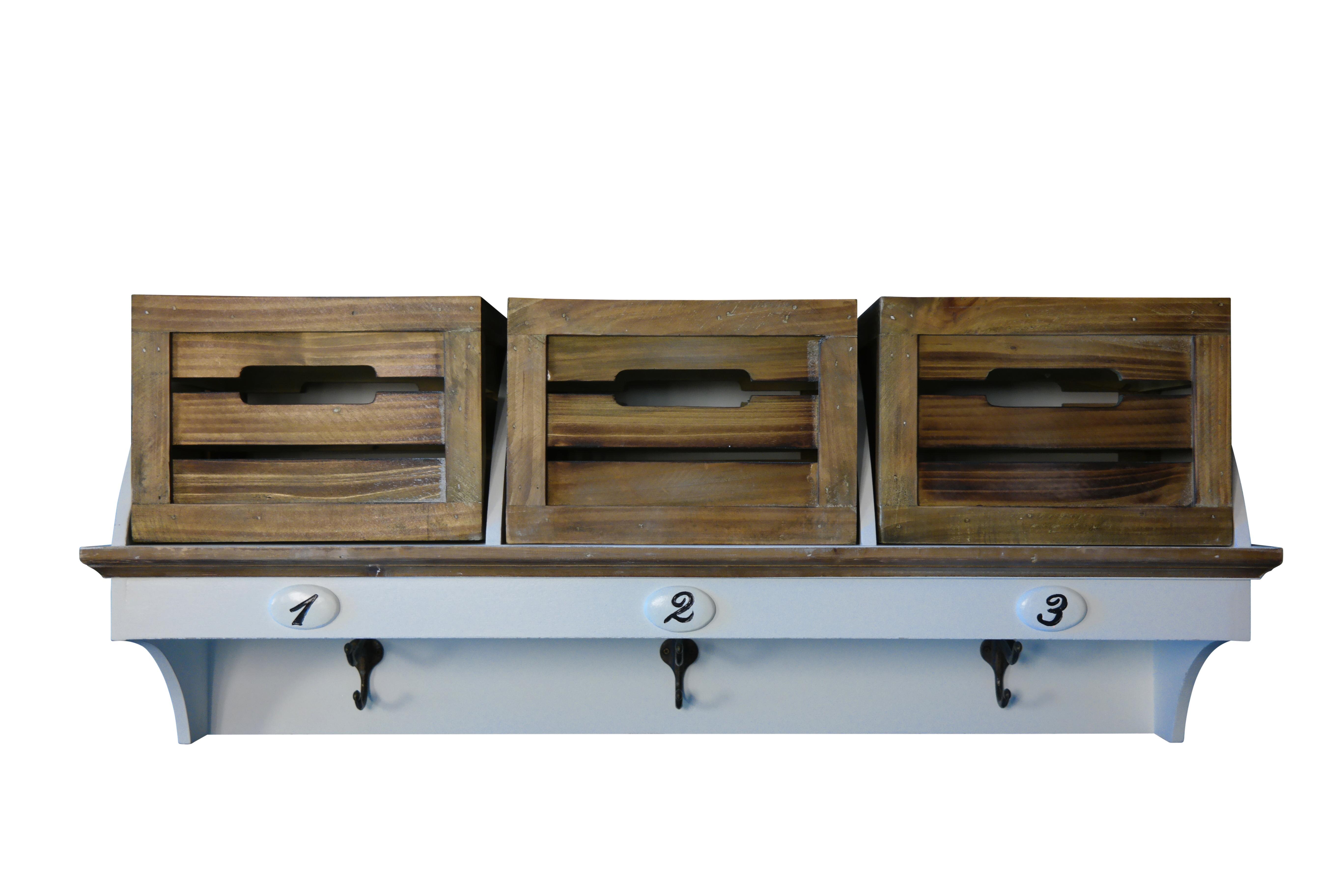 WANDGARDEROBE Braun, Weiß - Braun/Weiß, Holz/Holzwerkstoff (76/31/23cm)