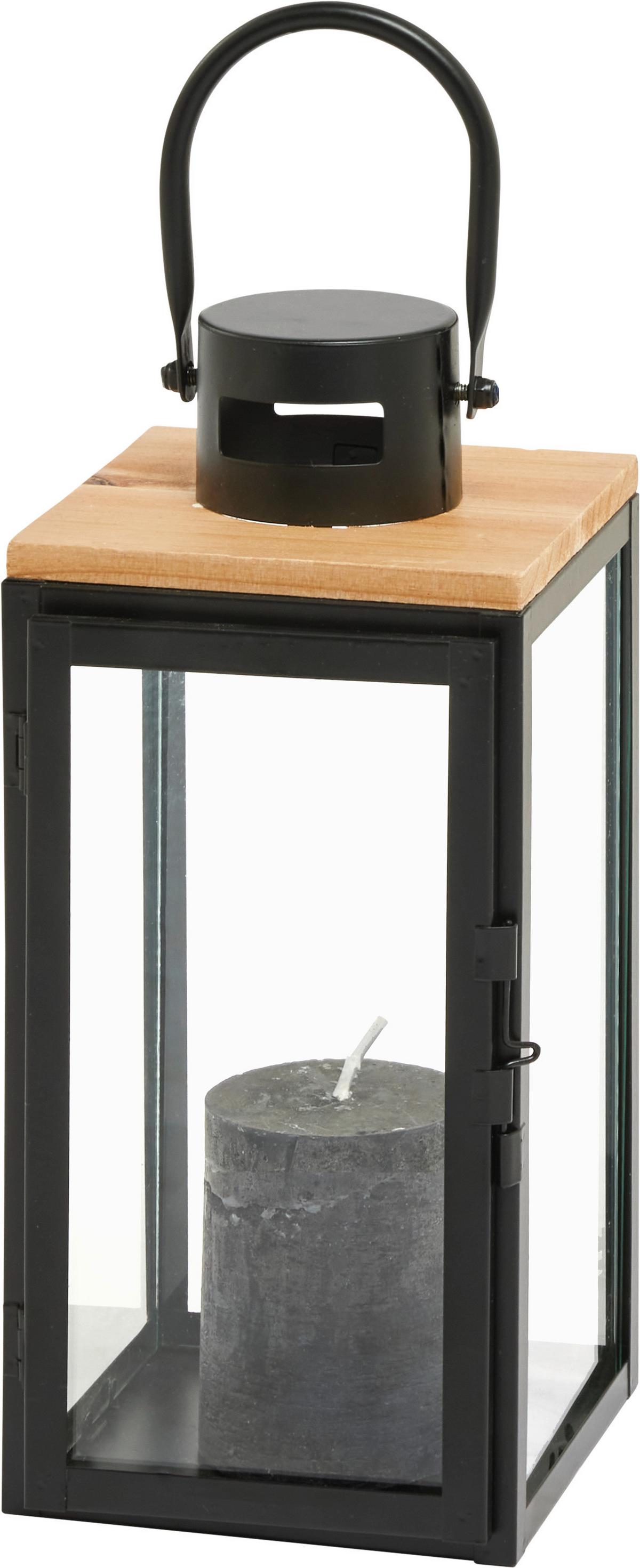 Laterna Pure - črna, kovina/steklo (13/29/14cm) - Premium Living
