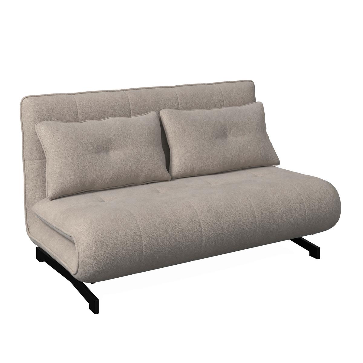 Kanapéágy Luna - bézs/fekete, Modern, textil/fém (142/62/40cm) - Bessagi Home