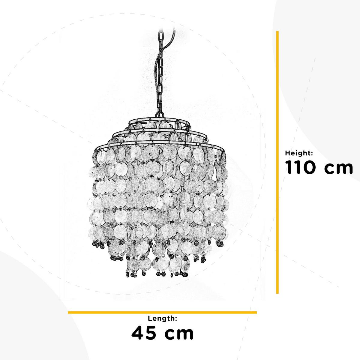 Pendelleuchte Goldfarben max. 22 Watt - Perlmutt/Goldfarben, Basics, Naturmaterialien/Metall (45/45/110cm)