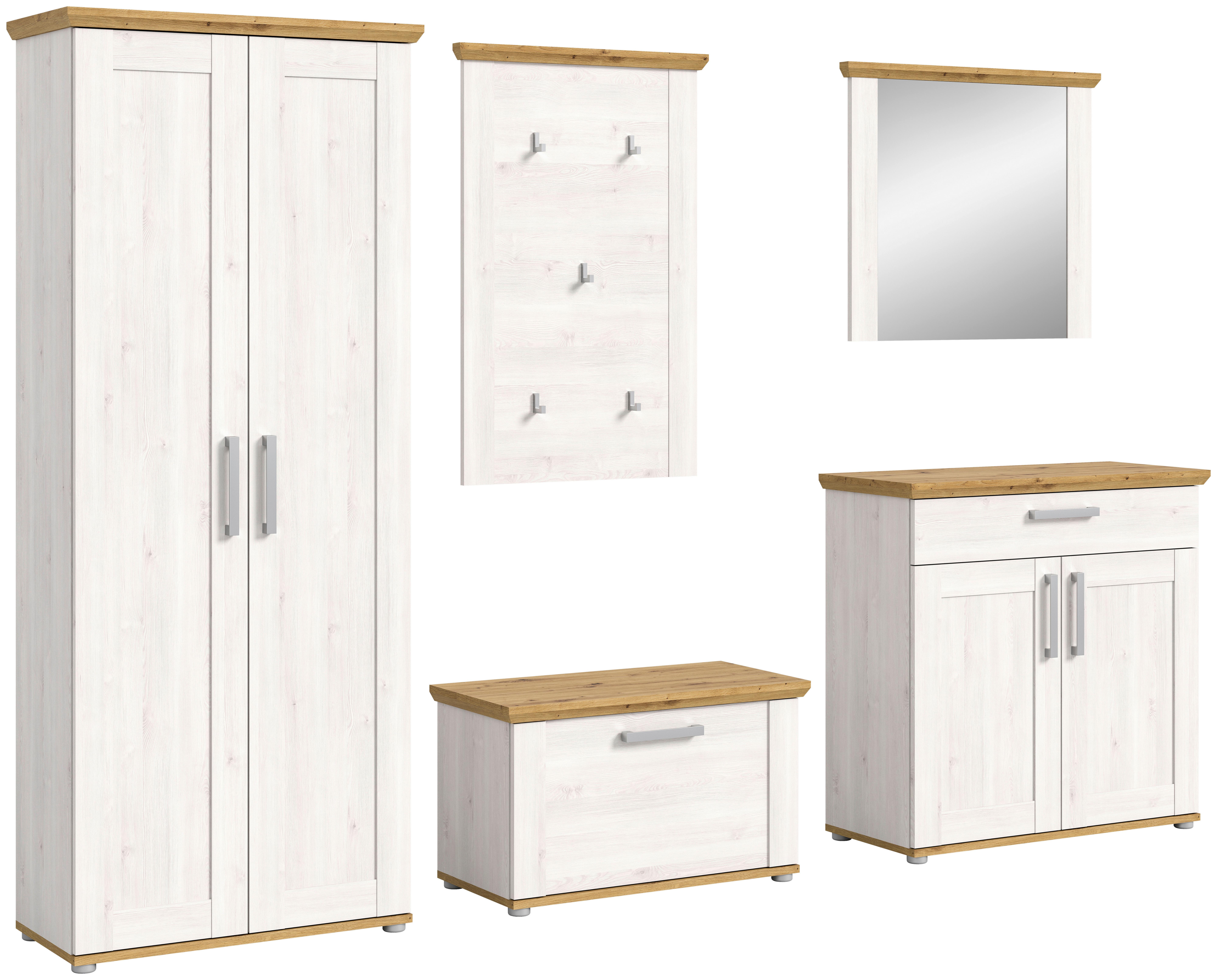 Garderobe Verona 5-tlg. ca. 276x194 cm Lärche/Eiche - KONVENTIONELL, Holzwerkstoff (276/194/37cm) - MID.YOU