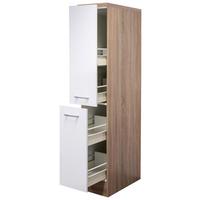 Izvlečna Omara Samoa, Bela, Barva Hrasta - bela/barve aluminija, Konvencionalno, umetna masa/leseni material (30/160,6/60cm) - FlexWell