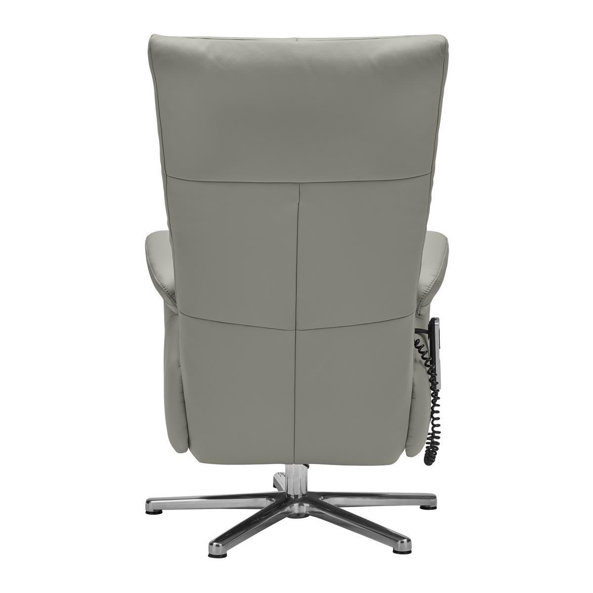 Relaxsessel Sitting 2 Graublau - Chromfarben/Graublau, MODERN, Leder (70/111/80cm) - Premium Living