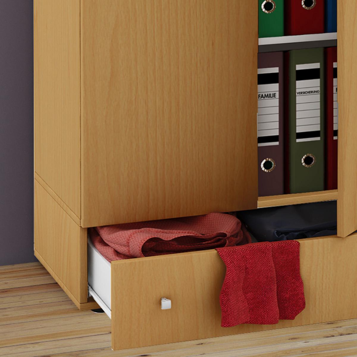 Večnamenska Omara Vandol I, Bukev - srebrne barve/barve bukve, Moderno, umetna masa/leseni material (70/238/39cm) - MID.YOU