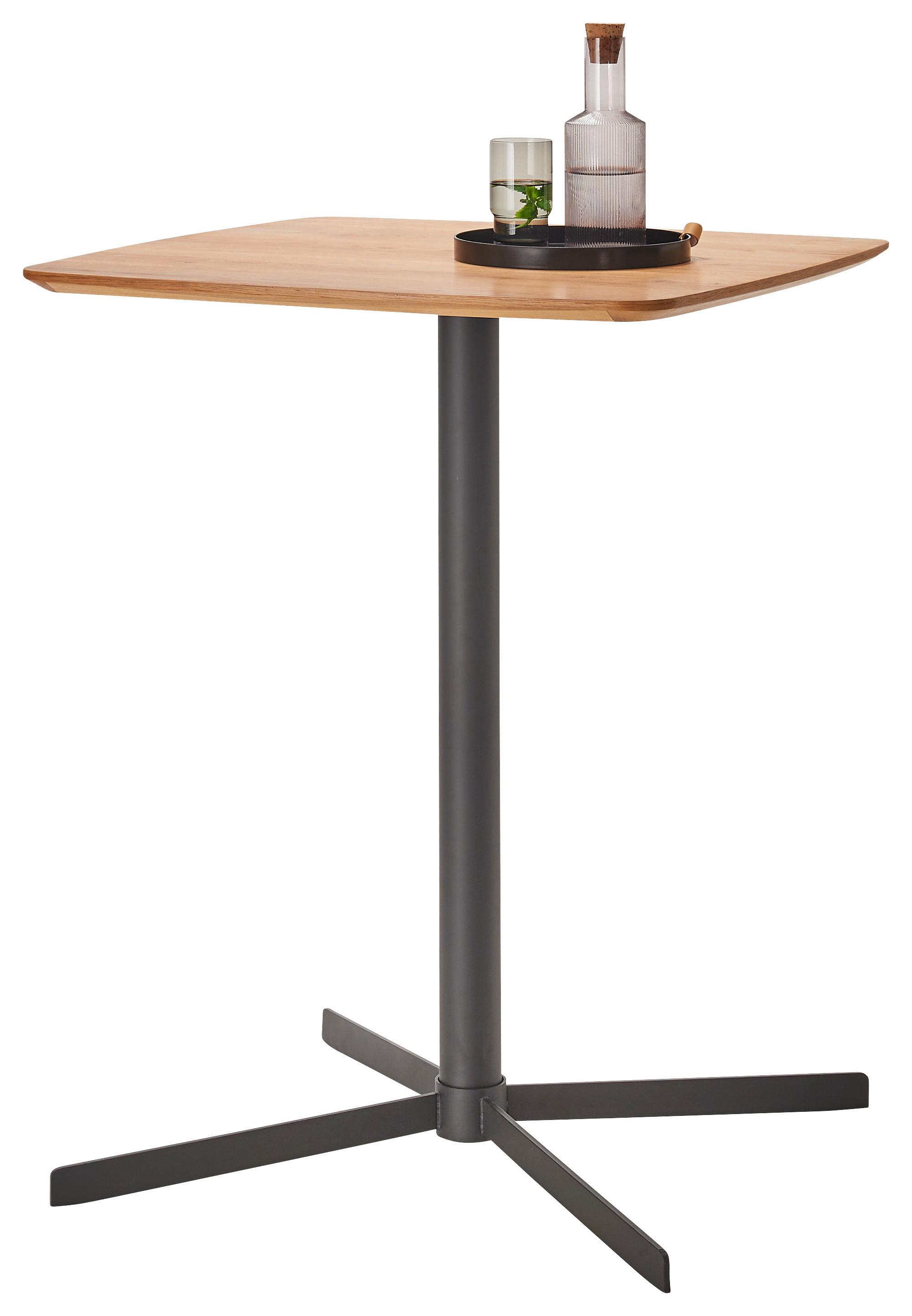BARBORD VALLETTA - svart/ekfärgad, Modern, metall/trämaterial (80/100/80cm) - Premium Living