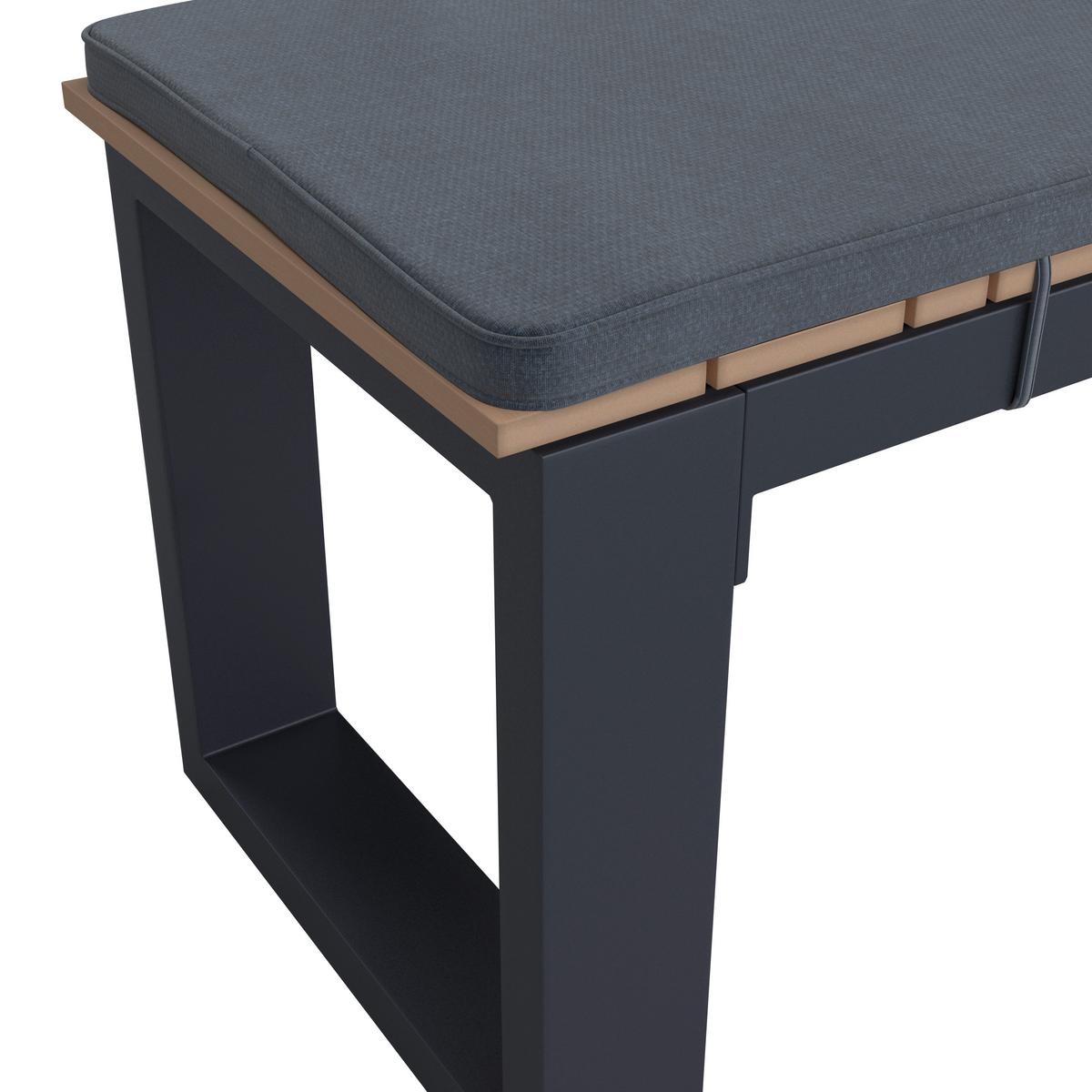 Kerti Étkezőgarnitúra Helen - fekete/tíkfa színű, Modern, műanyag/textil (330/198/88cm) - Bessagi Garden