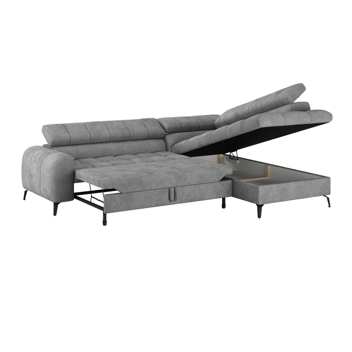 Kutna Garnitura Volf - siva/crna, Trend, tekstil/metal (261/203cm)