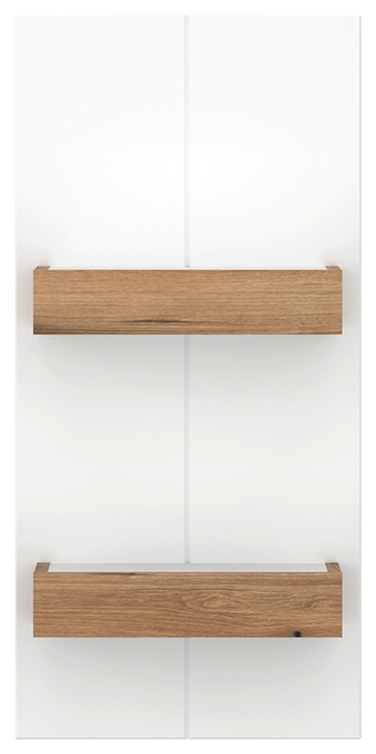 Etajeră de perete ORETA - alb/culoare lemn stejar, Modern, material pe bază de lemn (44/92/20,8cm) - Modern Living