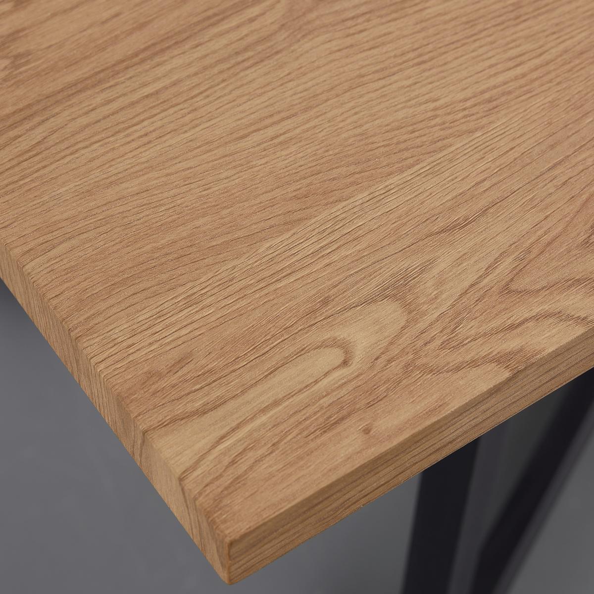 Esstisch Avola Eichefarben MDF ca. 180x90 cm - Eichefarben/Schwarz, MODERN, Holzwerkstoff/Metall (180/90/76cm) - Bessagi Home
