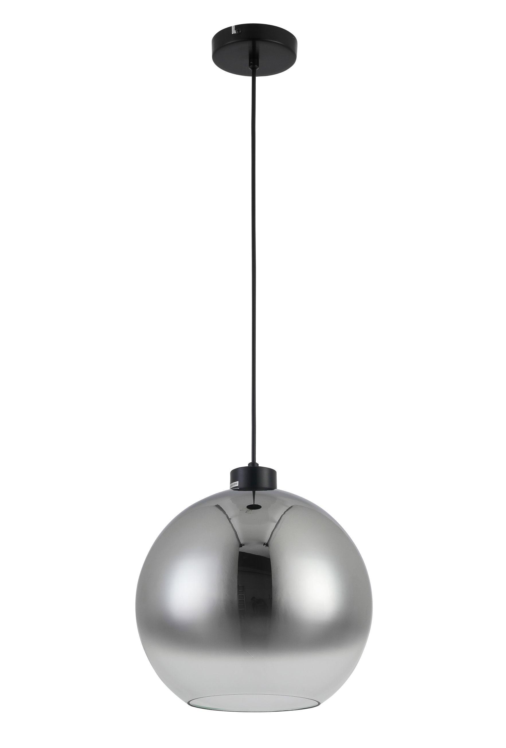 LAMPA WISZĄCA SMOKEY *DK* - antracytowy/kolor chromowy, Lifestyle, metal/szkło (30/120cm) - Dieter Knoll