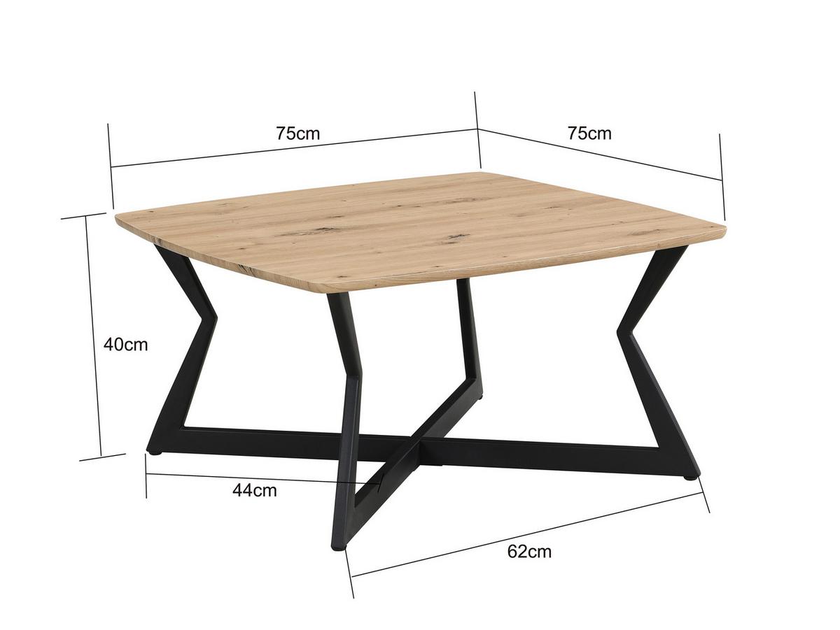Couchtisch Wl7.638 - Schwarz/Braun, Design, Holzwerkstoff/Metall (75/75/40cm) - Livetastic