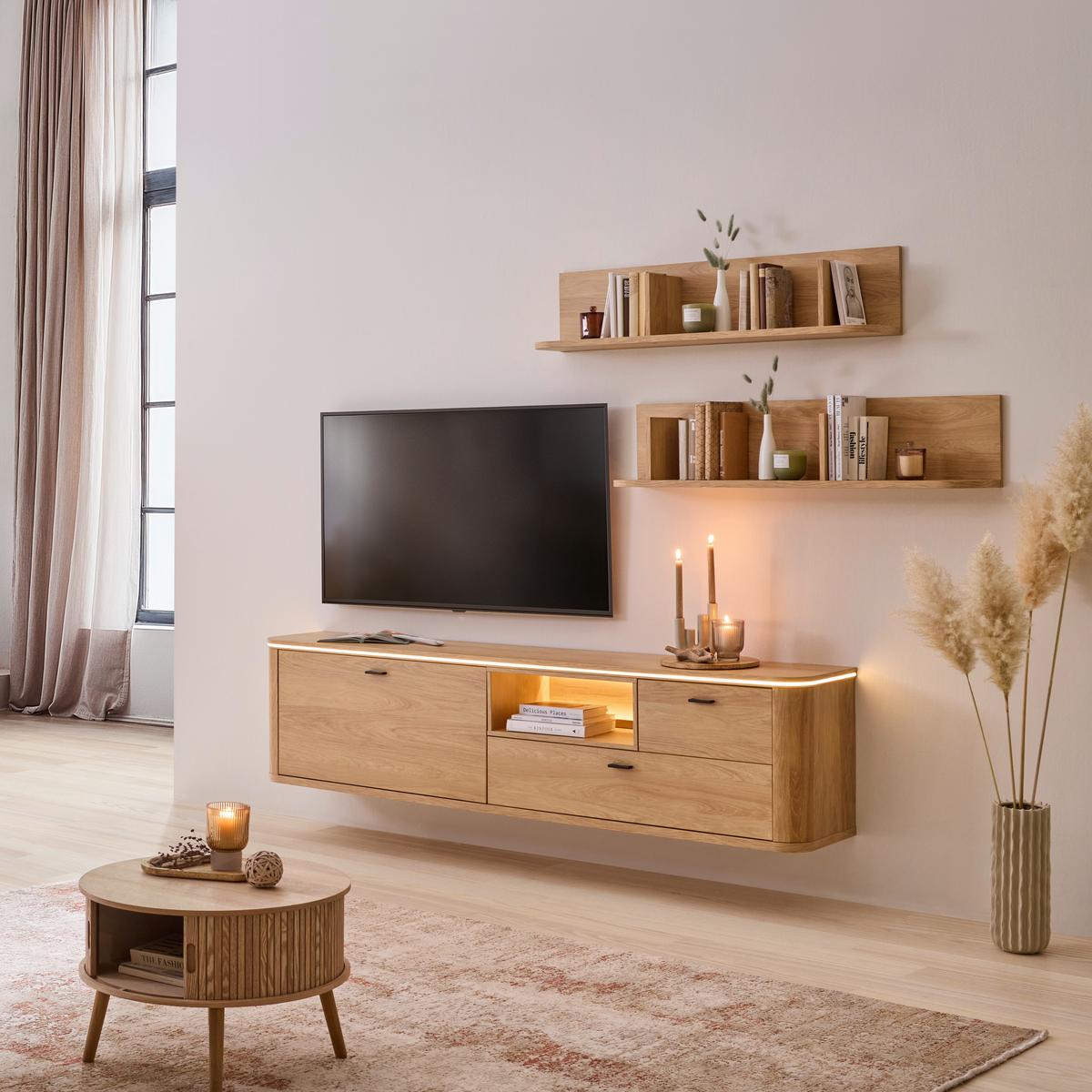 Wandboard Lagos Eichefarben - Eichefarben, MODERN, Holzwerkstoff (120/27/23,4cm) - Premium Living