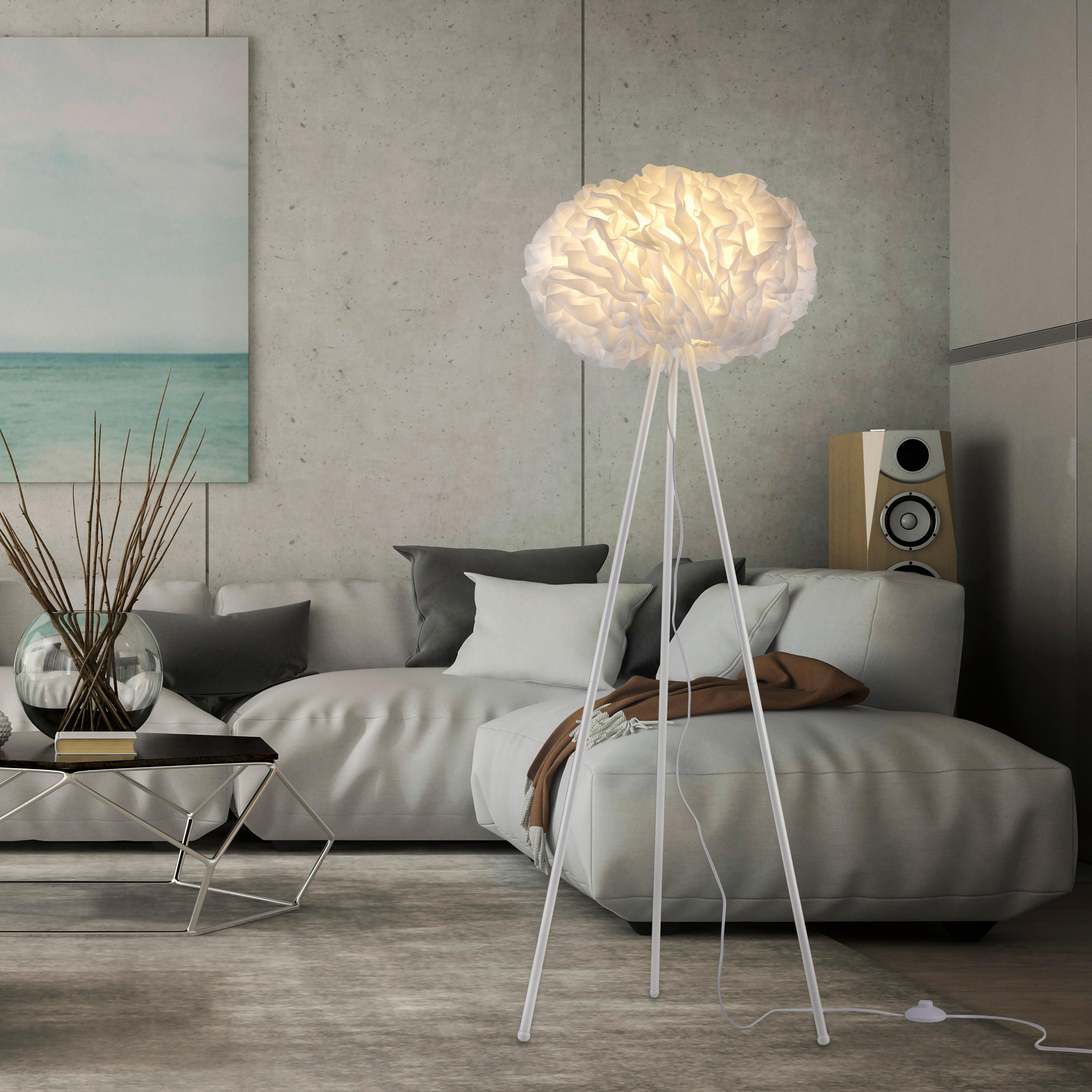Stehleuchte Naomi in Weiß max. 10 Watt - Weiß, LIFESTYLE, Keramik/Kunststoff (45/45/140cm)