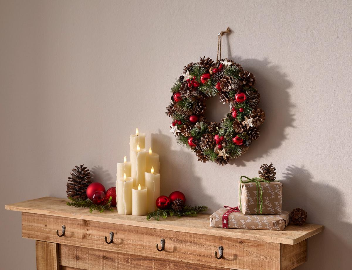 WIENIEC 18HBA5257 - różnokolorowy, Natur, tworzywo sztuczne/materiały naturalne (34cm) - X-Mas