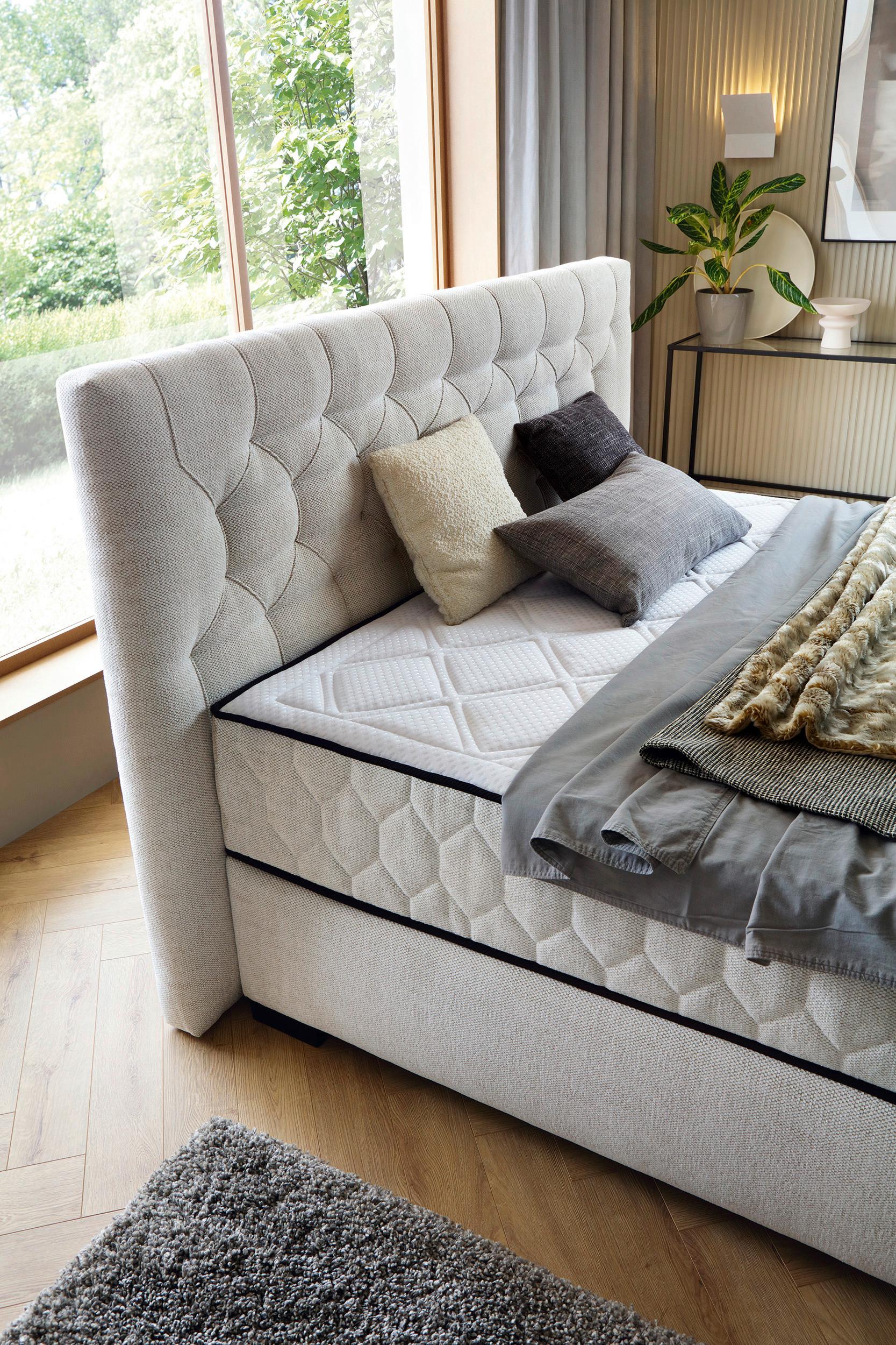Boxspring Krevet Prestige - bež, Moderno, plastika (180/200cm) - Premium Living