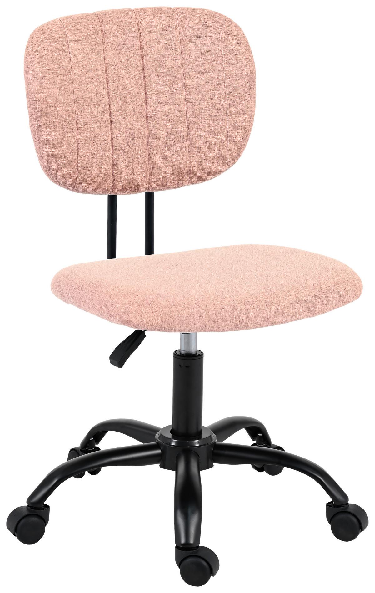 Drehstuhl Tom Rosa - Schwarz/Rosa, MODERN, Textil/Metall (55/79-89/56cm) - Mömax