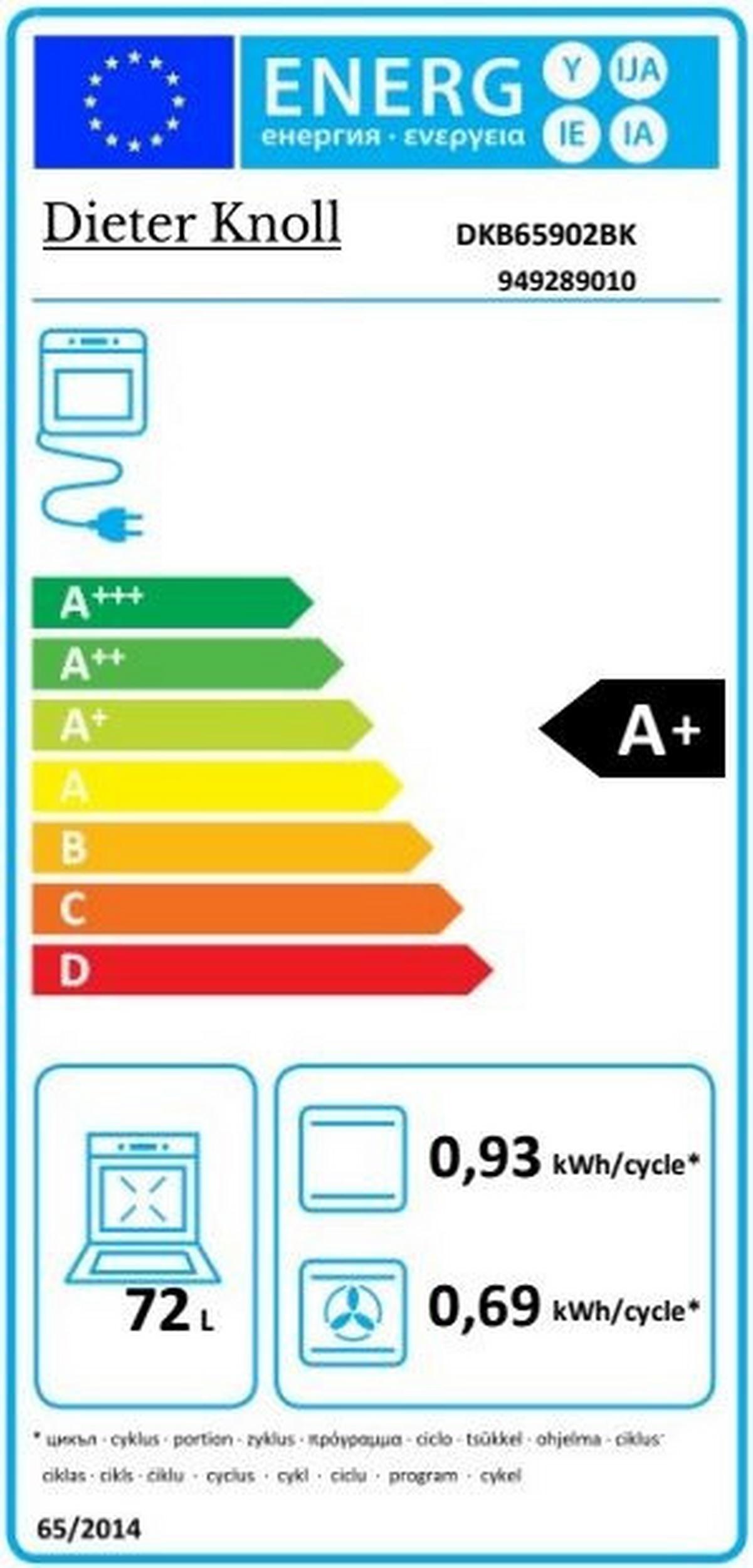Einbaubackofen DKB65902BK - Schwarz, Basics, Metall (59,4/59,5/56,9cm) - Dieter Knoll