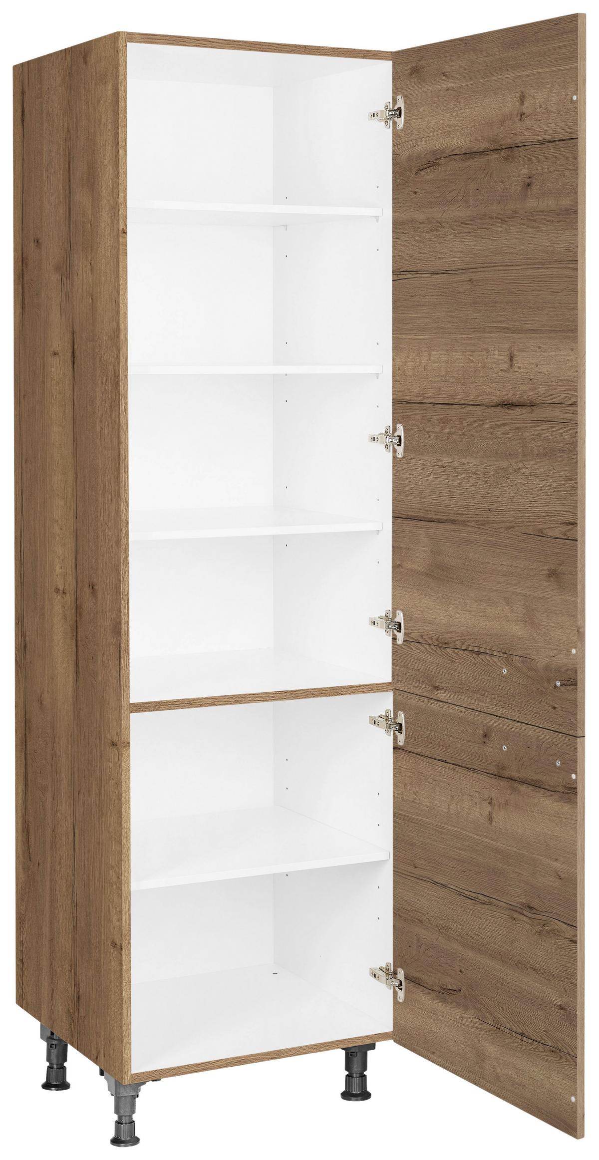 Geschirrschrank Structura Eiche dunkel - Eiche dunkel/Schwarz, MODERN, Holzwerkstoff/Metall (60/216,6/58cm) - Nobilia