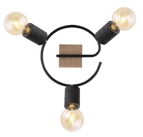 Reflektor 54033-3 - tamno smeđa/crna, Design, drvo/metal (29/18cm) - Globo