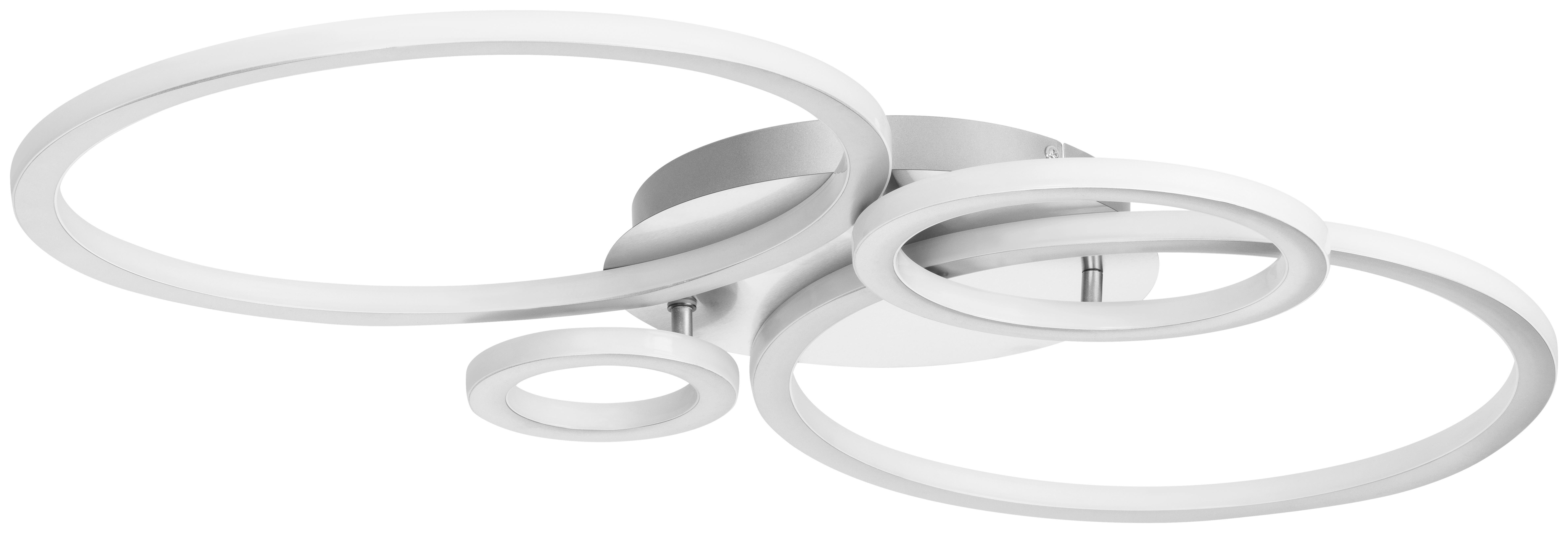 LED-TAKLAMPA KLAUSE - silver/nickelfärgad, Modern, metall/plast (95/52/7,7cm) - Mömax