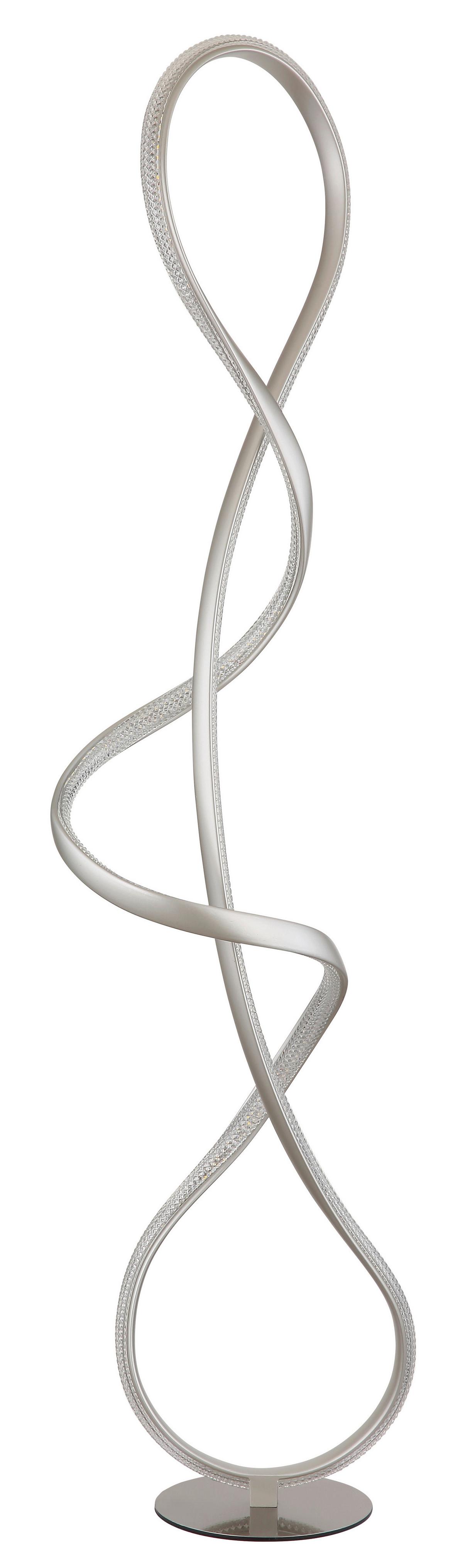 Led Podna Svjetiljka Swirl - boje nikla/prozirno, Design, metal/plastika (26/20/132,5cm) - Globo