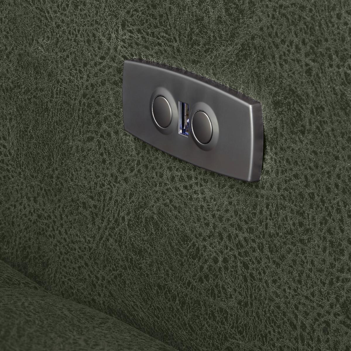 Ecksofa Panama links Olivgrün - Schwarz/Olivgrün, KONVENTIONELL, Textil/Metall (216/89-102/304cm) - Premium Living