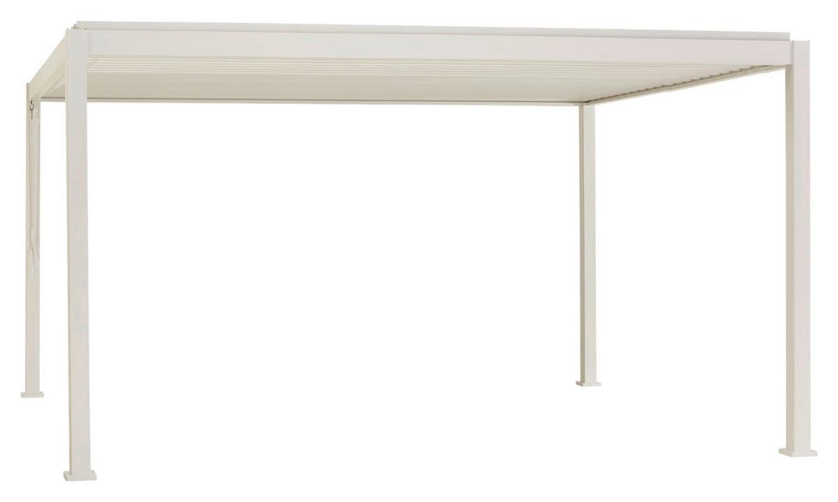 Pergola Deluxe, Bela, 400x300cm - bela, Moderno, kovina (400/250/300cm) - Gardenson