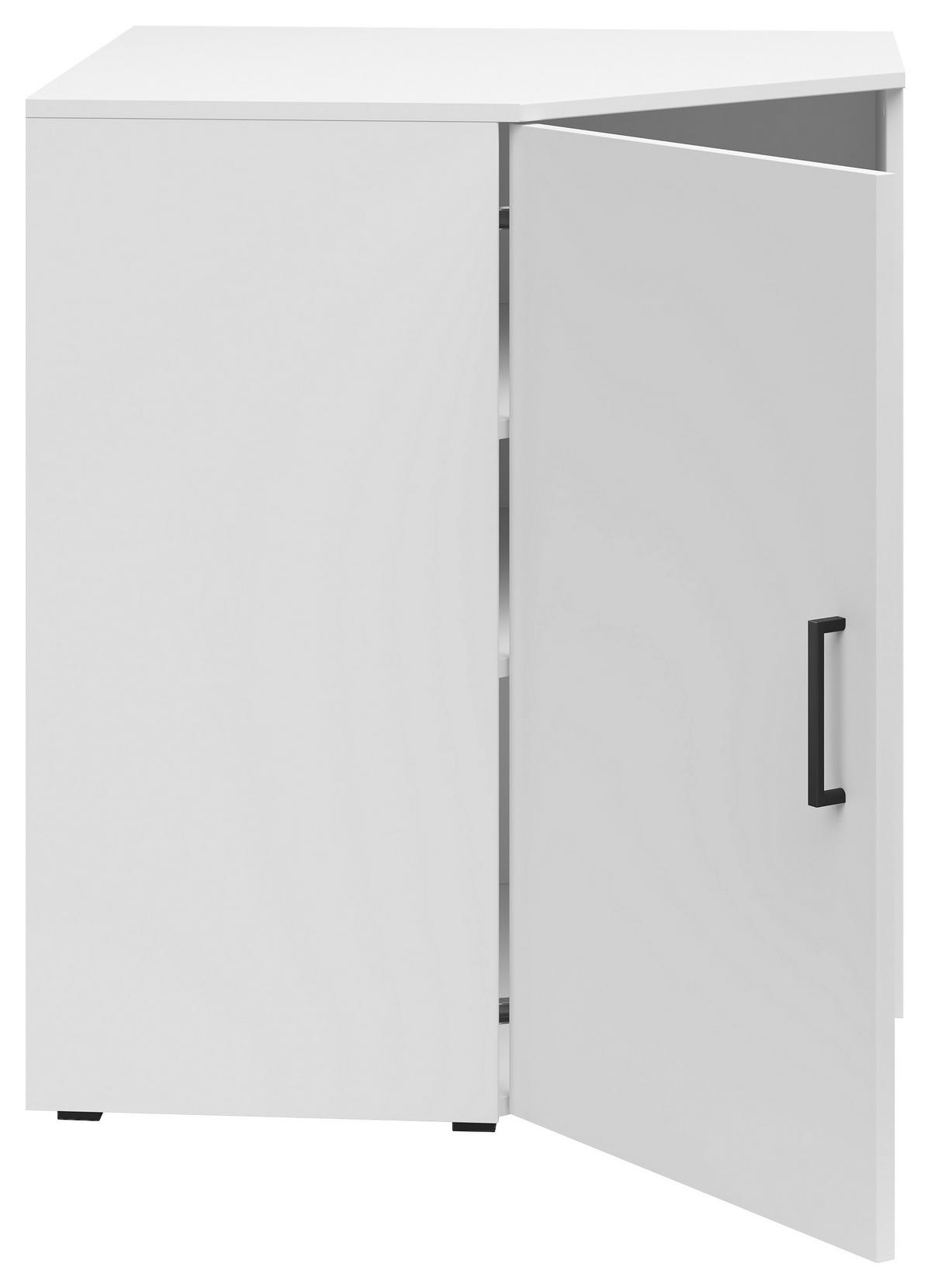 Eckkommode Multistauraum Weiss - Weiss/Anthrazit, Modern, Holzwerkstoff/Kunststoff (71,5/83/71,5cm) - Premium Living
