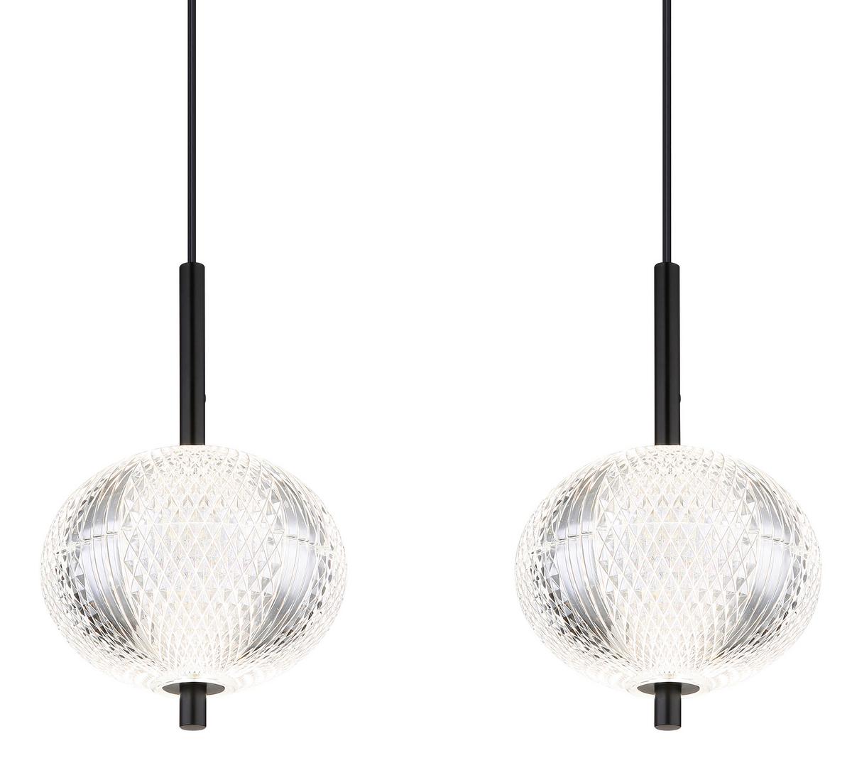 LED-Hängeleuchte Aida Klar/Schwarz max. 23 Watt - Klar/Schwarz, KONVENTIONELL, Kunststoff/Metall (85/15/120cm) - Globo