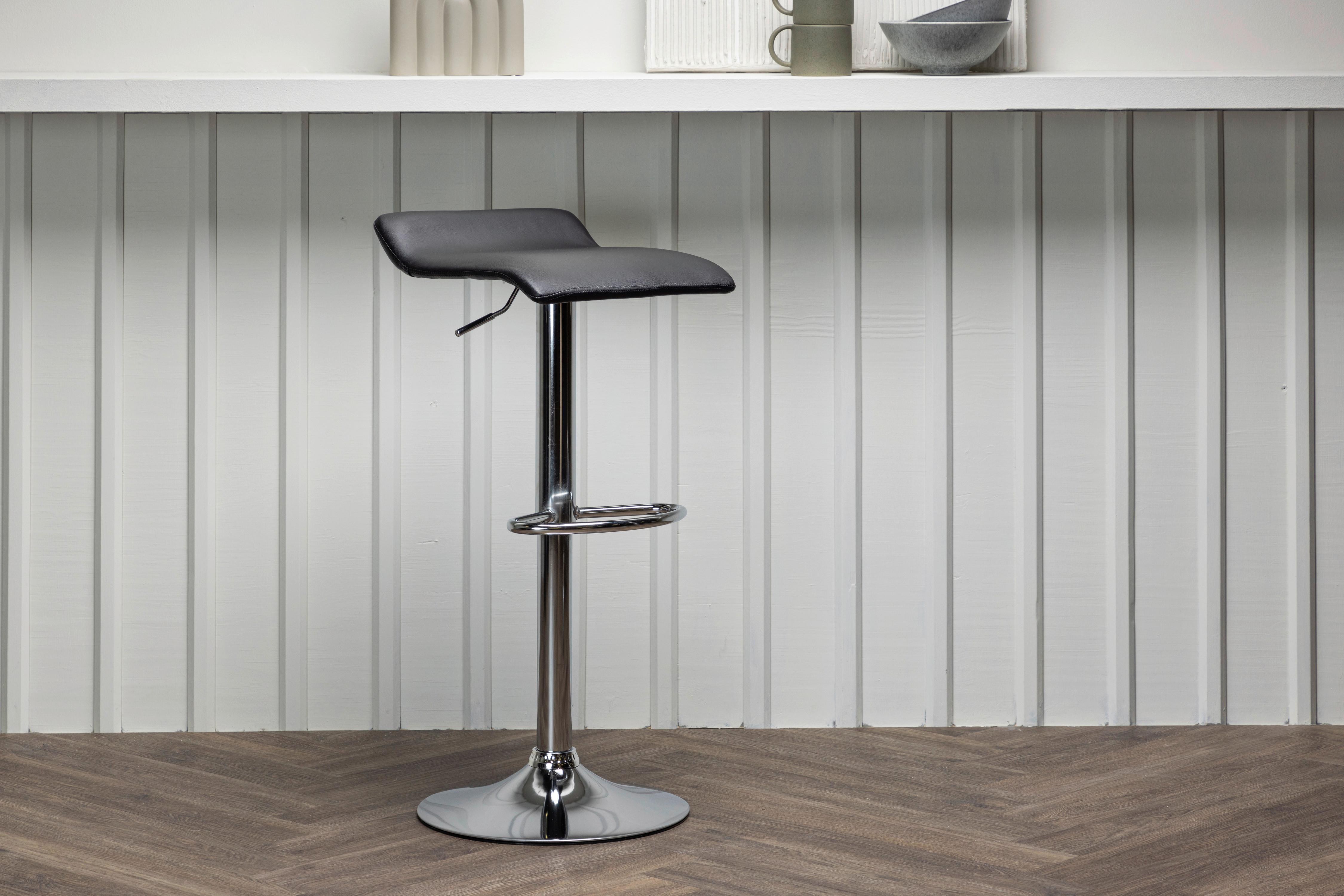 BARHOCKER-SET JONNA - Silberfarben/Schwarz, Design, Textil/Metall (38/84/38cm) - Livetastic