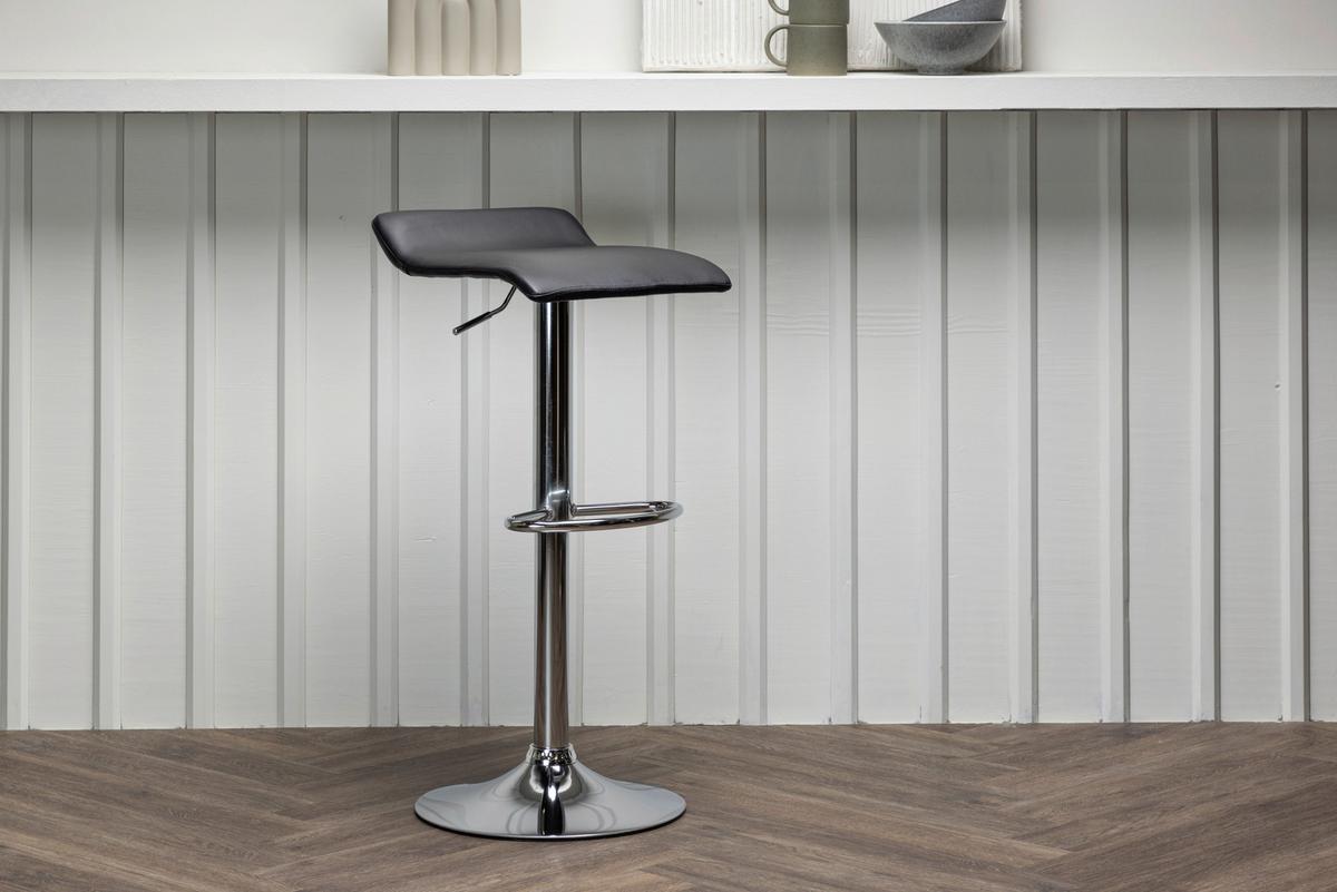 BARHOCKER-SET JONNA - Silberfarben/Schwarz, Design, Textil/Metall (38/84/38cm) - Livetastic