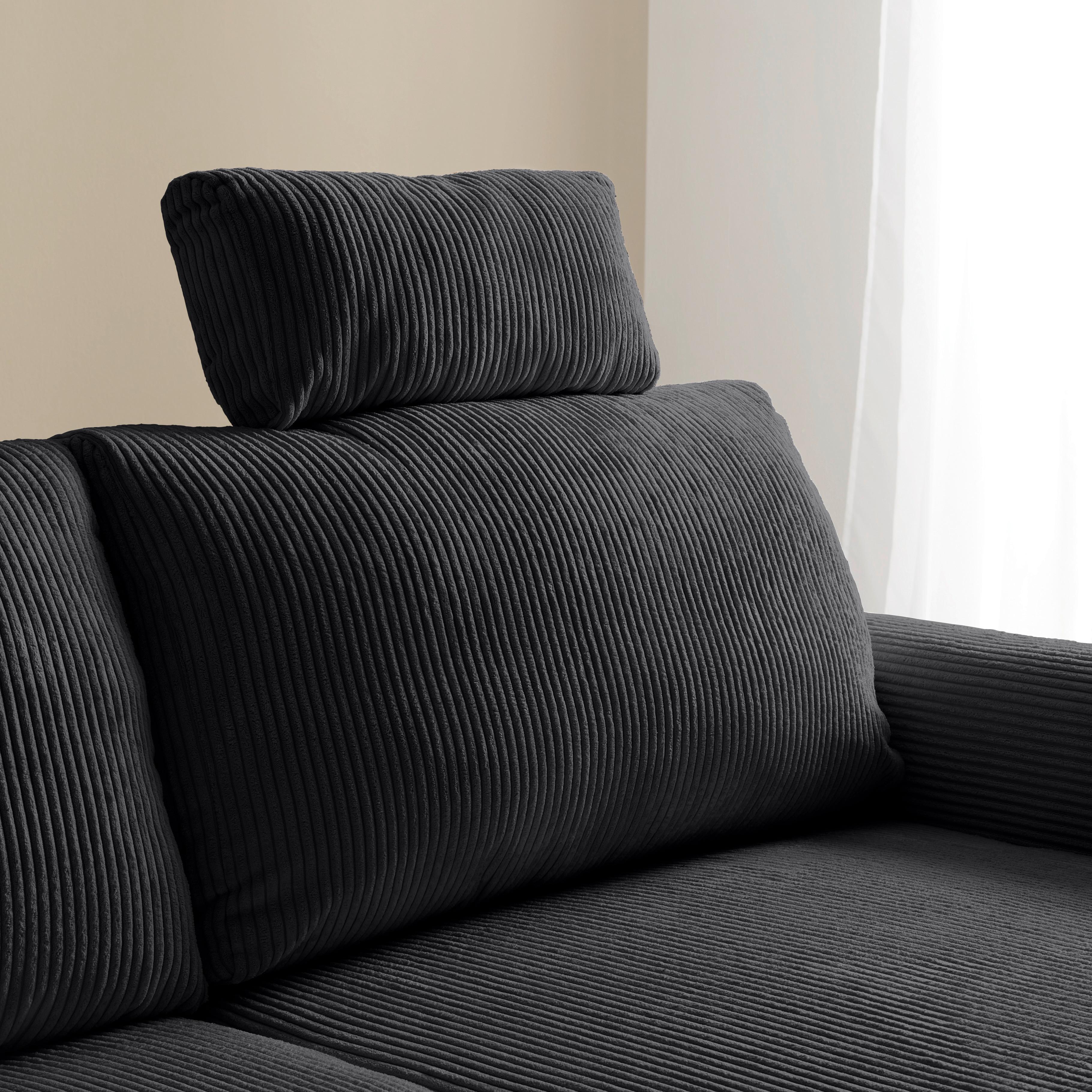 Tetieră LILLE - gri închis, Modern, textil (58/23/10cm) - Best Price