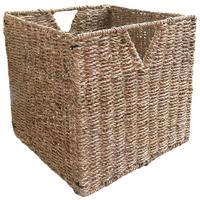 Regalkorb Mia Naturfarben - Naturfarben, KONVENTIONELL, Naturmaterialien/Metall (33/32/33cm) - Zandiara