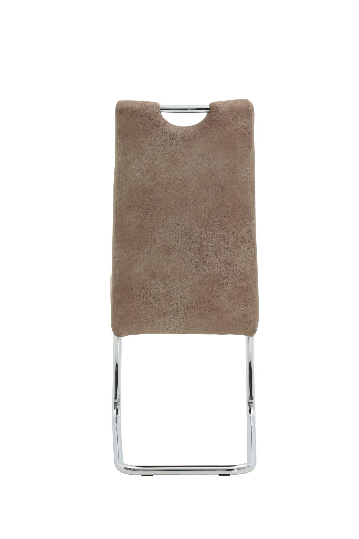 Schwingstuhl-Set Flora II S 2er-Set ca. 43x98 cm Beige - Chromfarben/Beige, MODERN, Textil/Metall (43/98/59cm) - MID.YOU