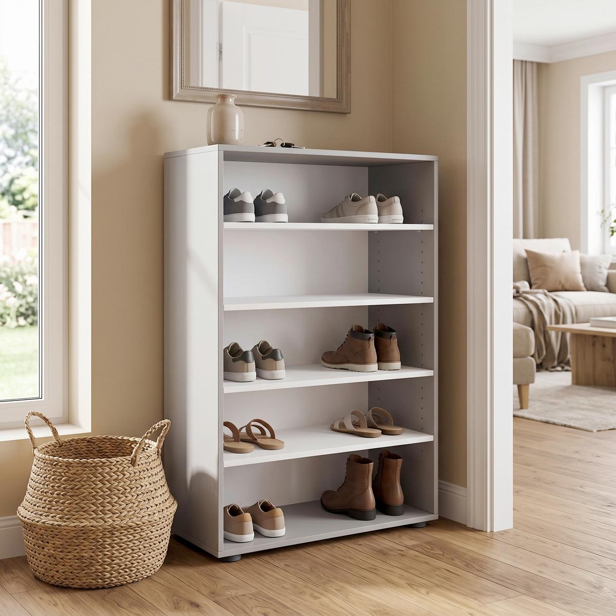 Schuhregal Lona XL ca.70x110x37cm Grau - Grau, KONVENTIONELL, Holzwerkstoff (70/110/37cm) - MID.YOU