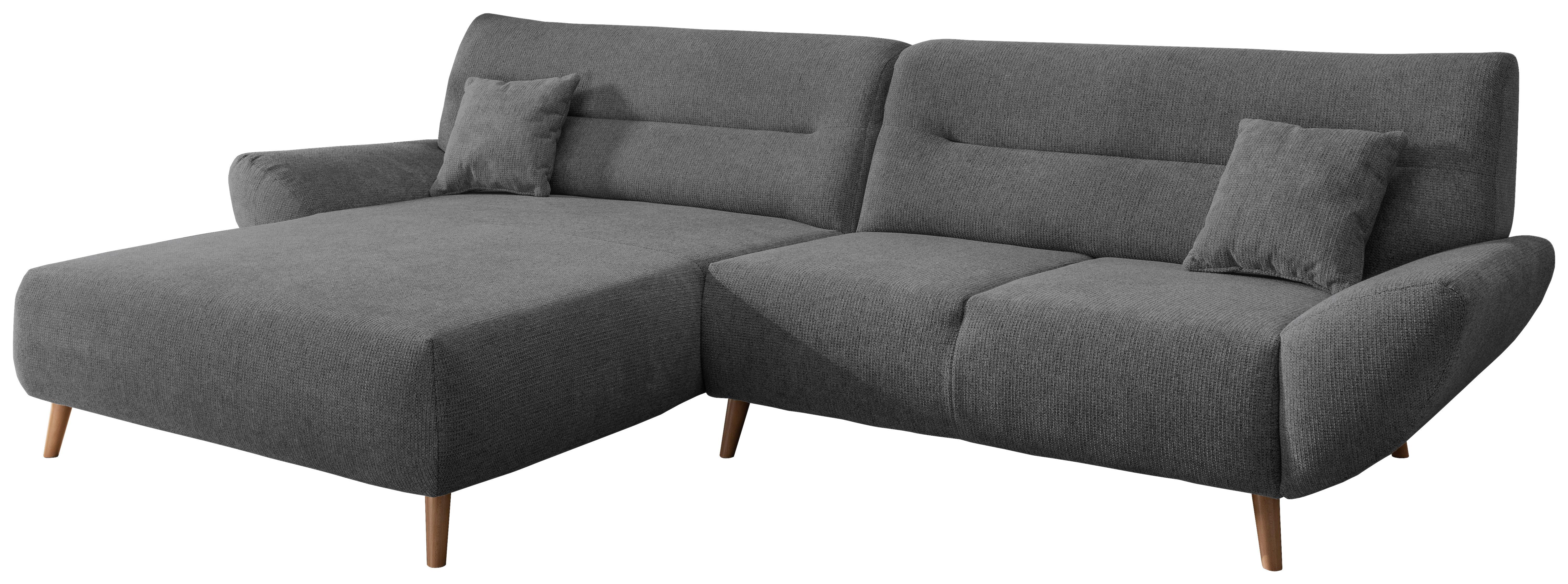 Wohnlandschaft Drago Anthrazit Chenille - Wildeiche/Anthrazit, MODERN, Holz/Textil (166/290cm) - P & B