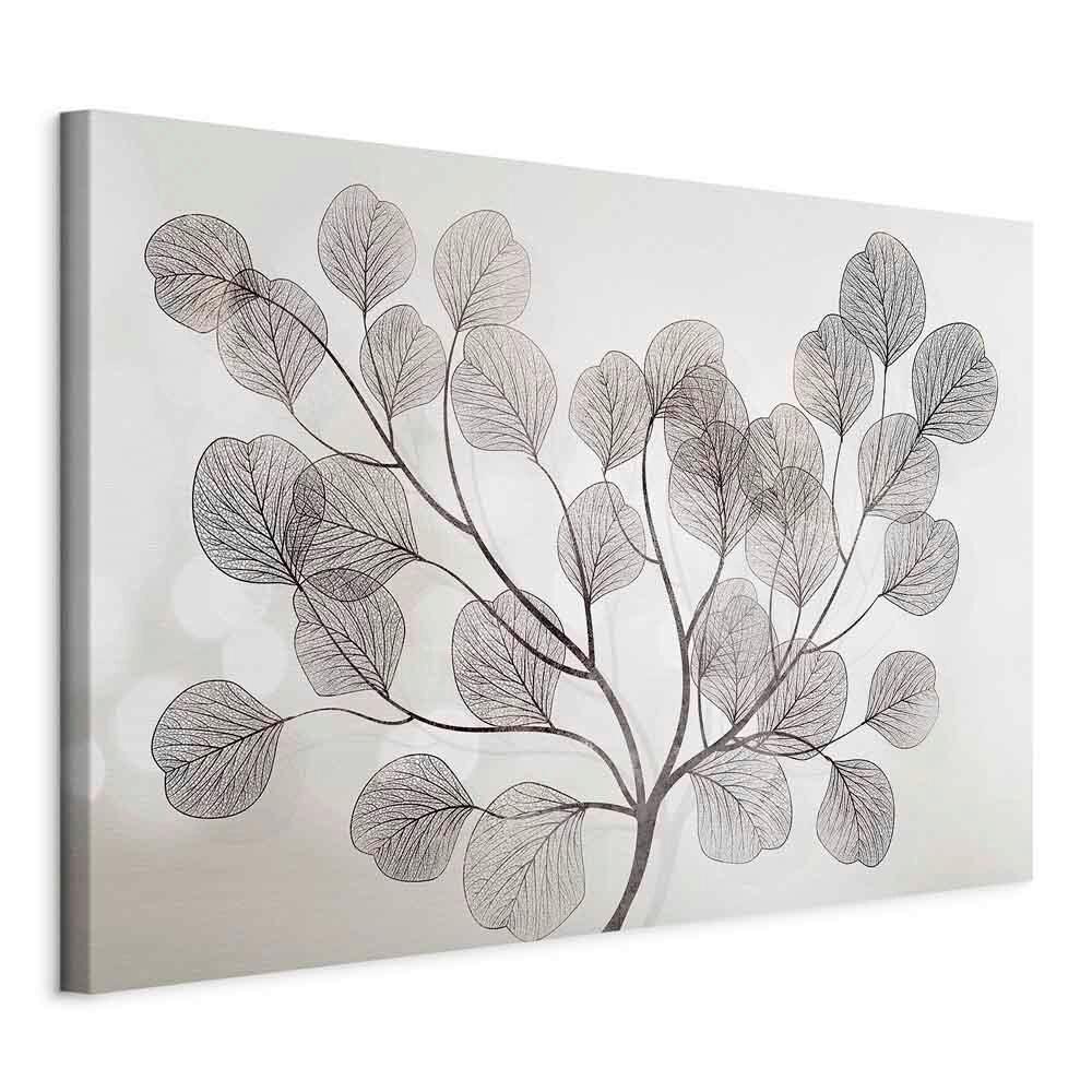 Slika Na Platnu Leaves In The Wind - črna/sivobela, Basics, tekstil/les (90/60/1.2cm) - artgeist