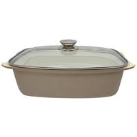 Bräter Betty Taupe - Taupe/Klar, MODERN, Glas/Metall (32/21/10,8cm) - Mömax