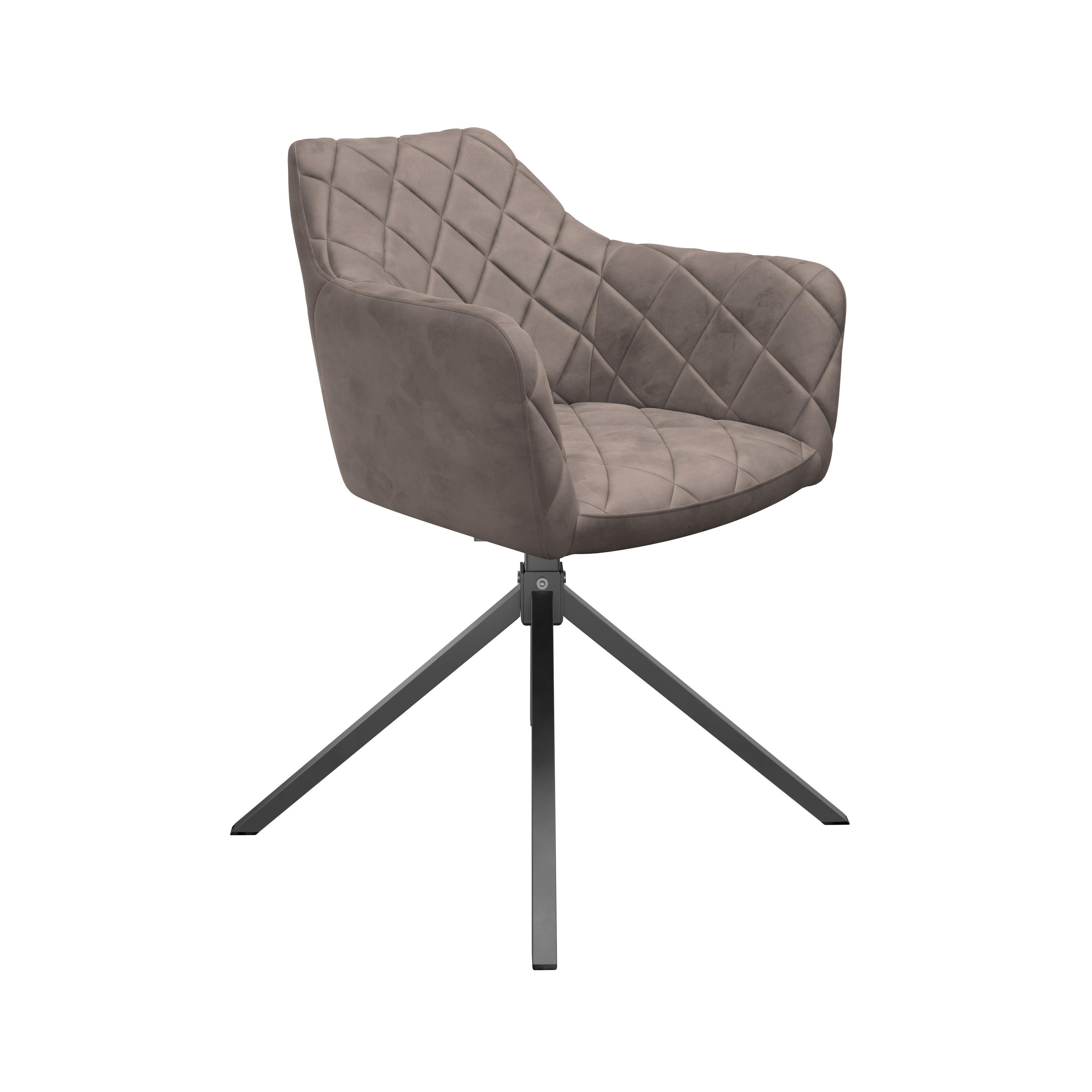 Stol Patti, Bež, Vrtljiv - črna/bež, Konvencionalno, kovina/tekstil (58/81/54cm)
